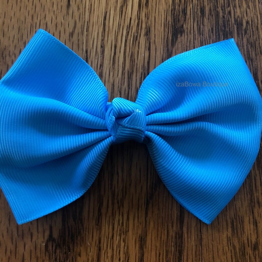 Sky Blue 4" Bow tie Bow   (2)  4B2173  Handmade NWT Boutique